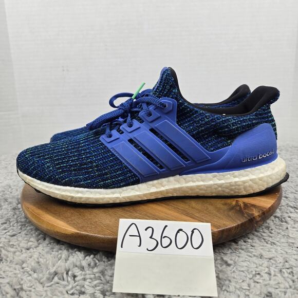 Adidas Men 12 Ultra Boost 4.0 Hi Res Blue Knit Athletic Gym Trainer Running Shoe - Picture 1 of 12